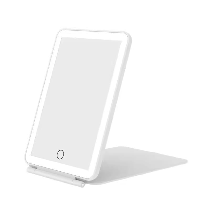 LED Fold-able Travel Mirror, 3 Colors Light Modes